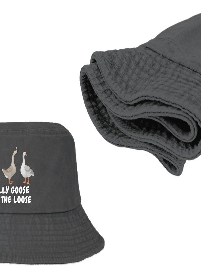 Sefgaen Funny Goose Bucket Hat - Silly Goose On The Loose - Packable Sun Hat - Cute Washable Black - Image 2